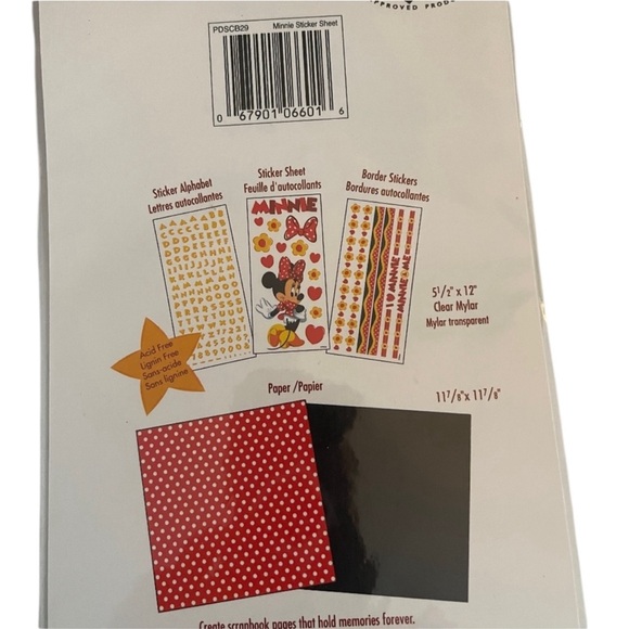 Vintage 1998 Sandy Lion Minnie Mouse Scrapbook Sticker Sheet NEW Factory Sealed - Picture 5 of 7